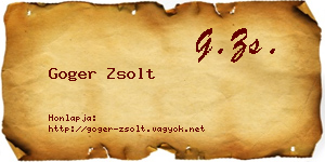 Goger Zsolt névjegykártya